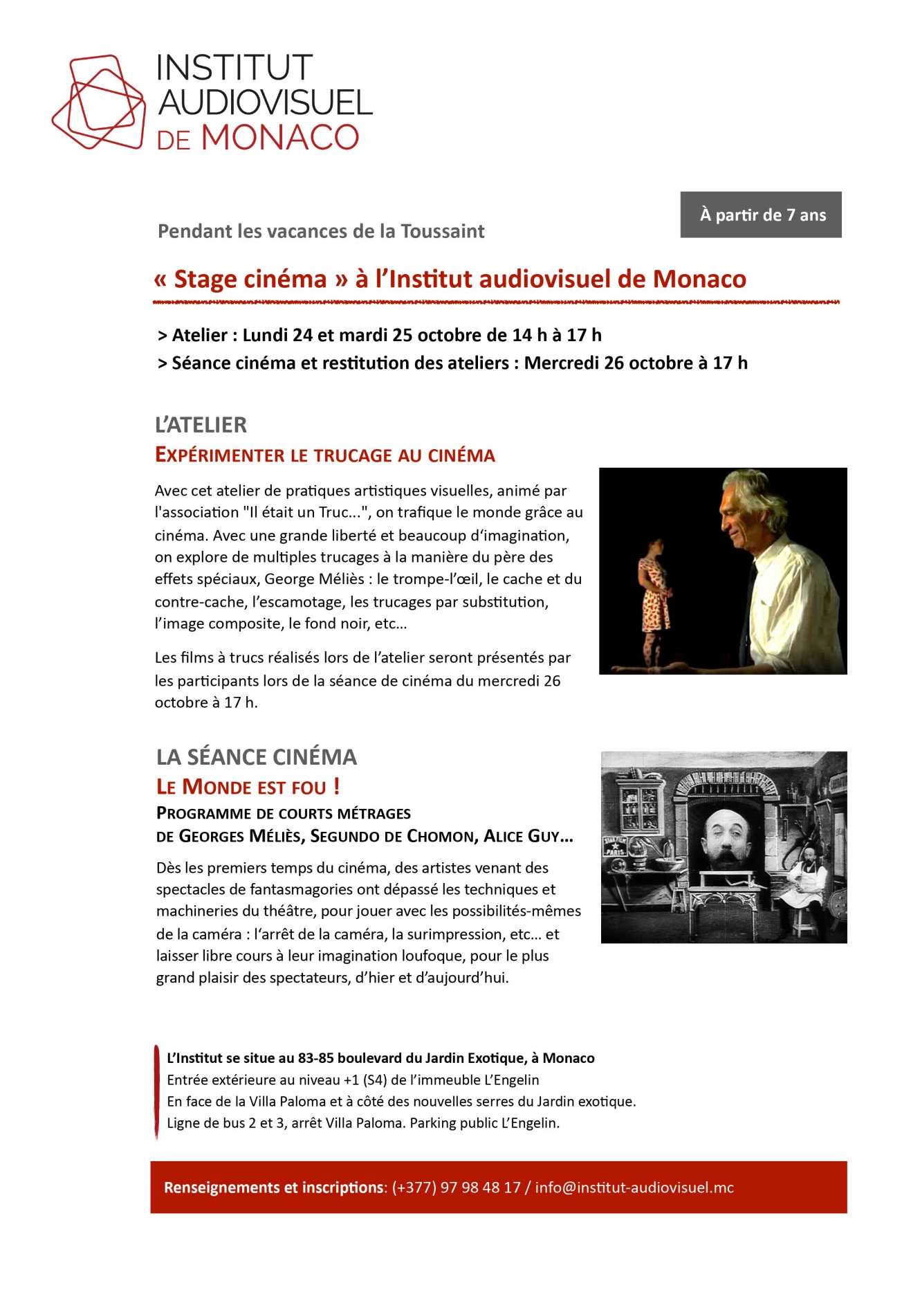 Stage Cinéma Octobre 2022