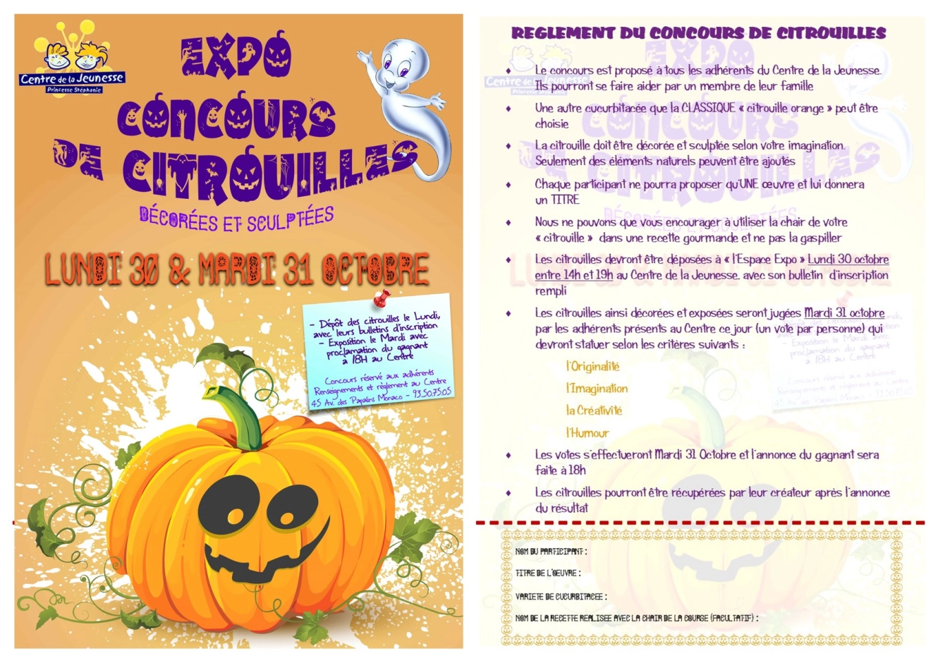 Centre de la Jeunesse Automne 2