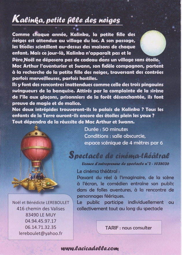 Kalinka petite fille des neiges verso