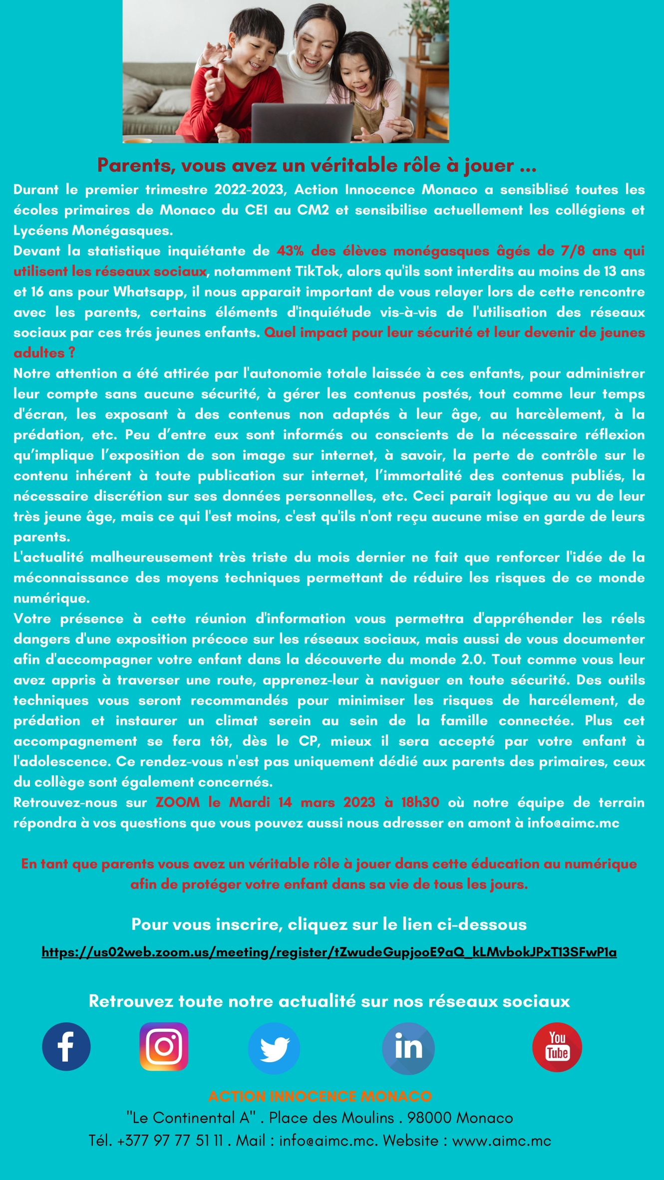 Rencontre parents 14 mars 2023 Monaco