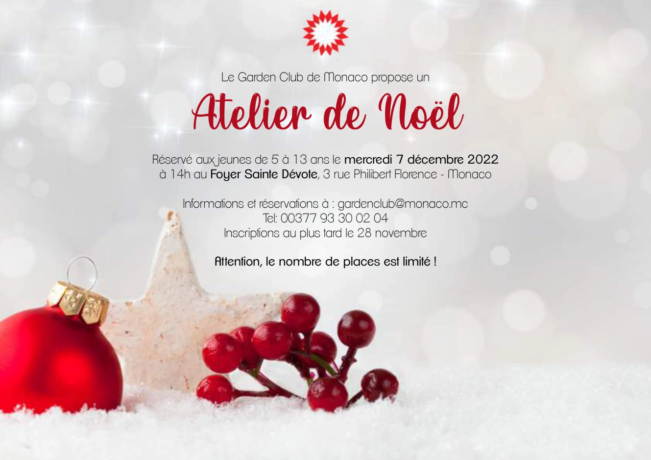Atelier de Noel Garden Club Monaco