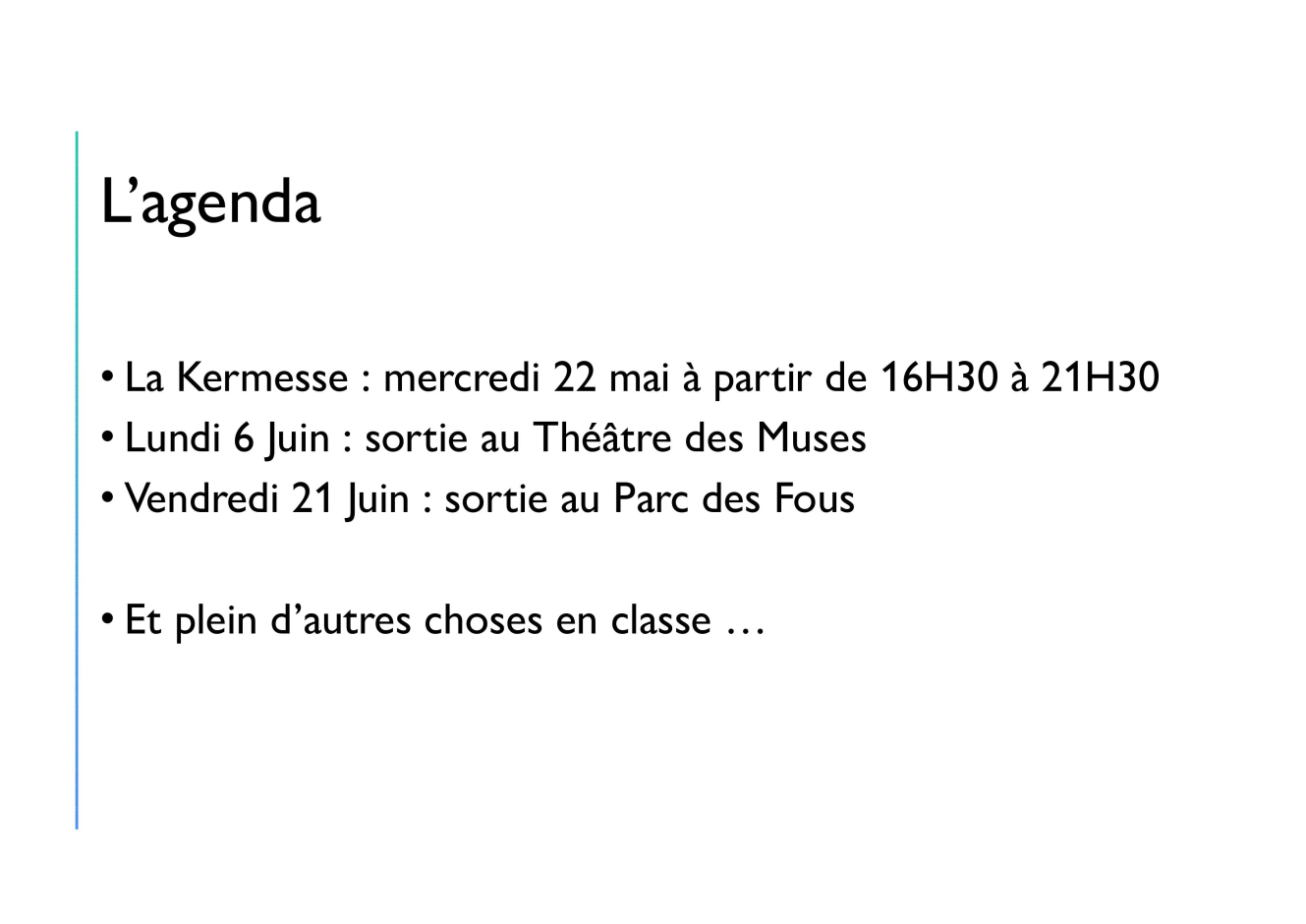 Journal de classe 6